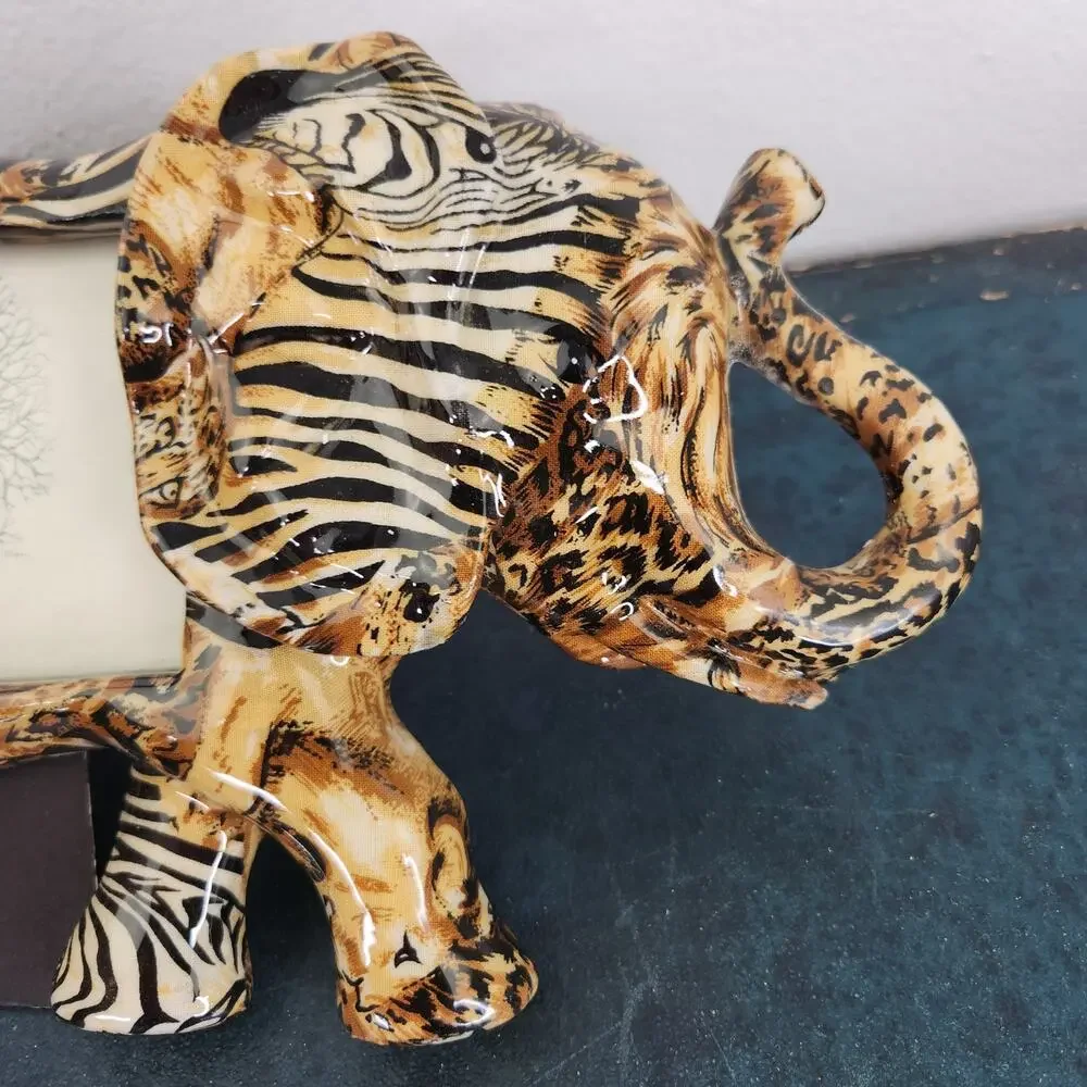La Vie Safari Collection Elephant Picture Frame Animal Patchwork Print Decor